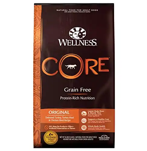 Wellness CORE Natural Grain Free Dry Dog Food, Original Turkey & Chicken, 26-Pound Bag