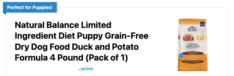 Natural Balance Limited Ingredient Reserve Grain-Free Duck & Potato Puppy Recipe Dry Dog Food