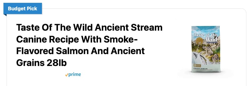 Taste of the Wild Ancient Stream Smoke Dog Food