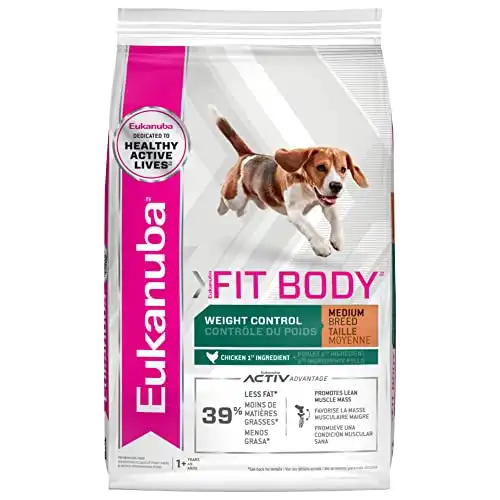 Eukanuba Fit Body Weight Control Medium Breed Dry Dog Food, 15 lb