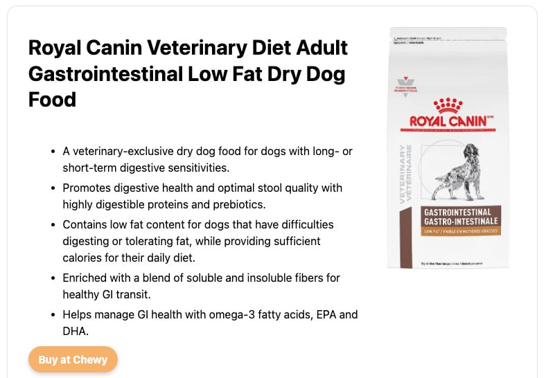 Royal Canin Veterinary Diet Adult Gastrointestinal Low Fat Dry Dog Food