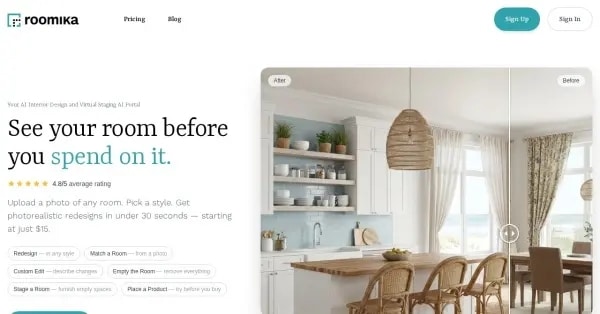 roomika ai best ai interior design app